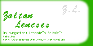 zoltan lencses business card